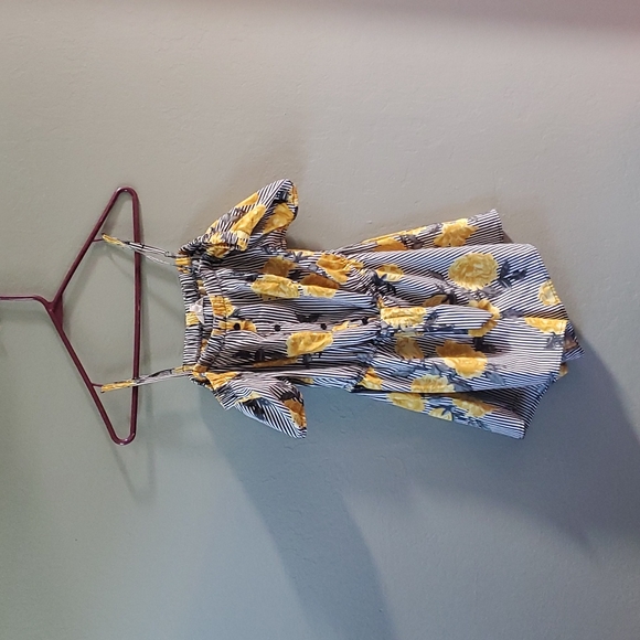 Cute Summer Striped Floral Romper - Picture 1 of 4